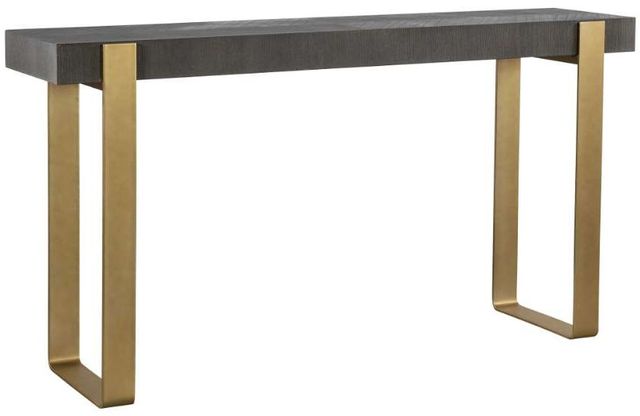 Uttermost® Kea Light Gray Console Table with Brushed Brass Base | Bob ...