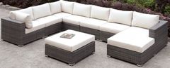 Furniture of America® Somani Light Gray Wicker/Ivory Cushion 4-Piece Set