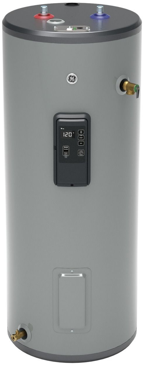 GE® 30 Gallon Diamond Gray Smart Short Electric Water Heater