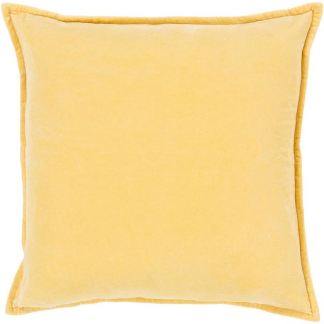 Surya Cotton Velvet Bright Yellow 13"x19" Pillow Shell with Polyester Insert-1