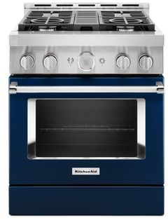 KitchenAid® 30" Ink Blue Smart Commercial-Style Gas Range