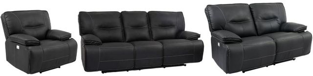 Parker House® Spartacus 3-Piece Black Reclining Seating Set | Fischer ...