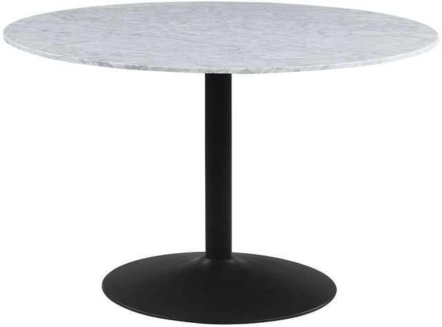 Coaster® Bartole White And Matte Black Round Dining Table