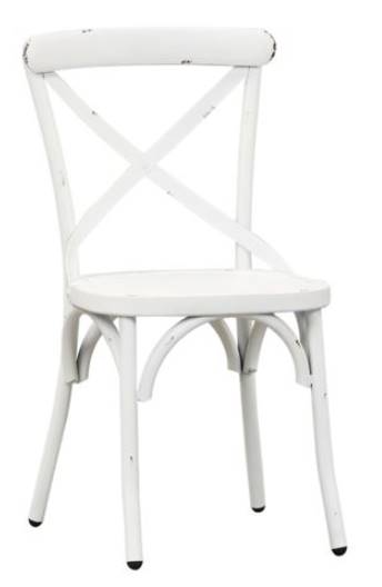 Liberty Vintage Antique White X Back Side Chair