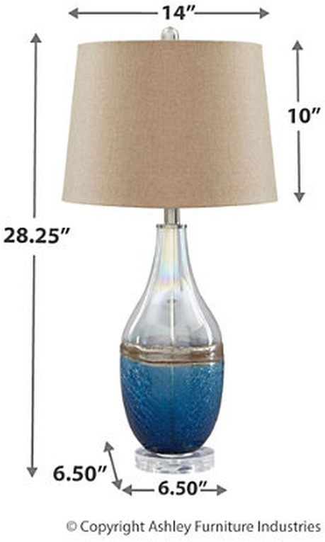 Signature Design by Ashley® Johanna 2-Piece Blue/Clear Table Lamps-2