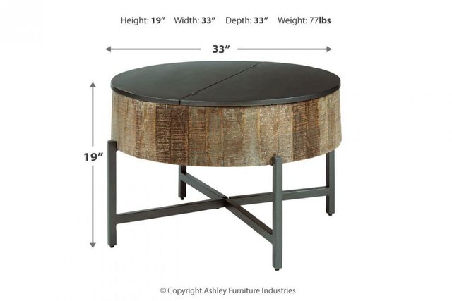 Signature Design by Ashley® Nashbryn Gray/Brown Round Coffee Table 6