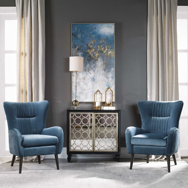 Uttermost® Dax Teal Blue Accent Chair-5
