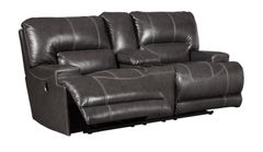 Signature Design by Ashley® McCaskill Gray Power Reclining Loveseat with Console