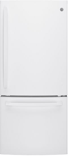 GE® 30 in. 21.0 Cu. Ft. White Bottom Freezer Refrigerator