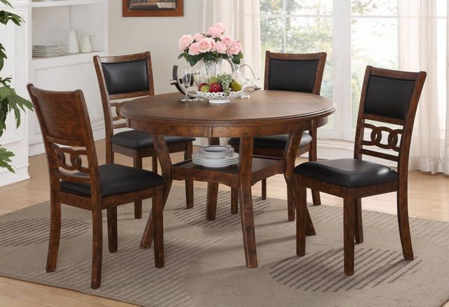 New Classic® Gia 5 Piece Brown Round Dining Table Set-0