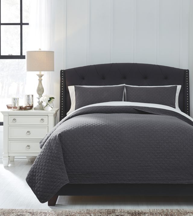 Signature Design by Ashley® Ryter 3 Piece Charcoal Queen Coverlet Set-1