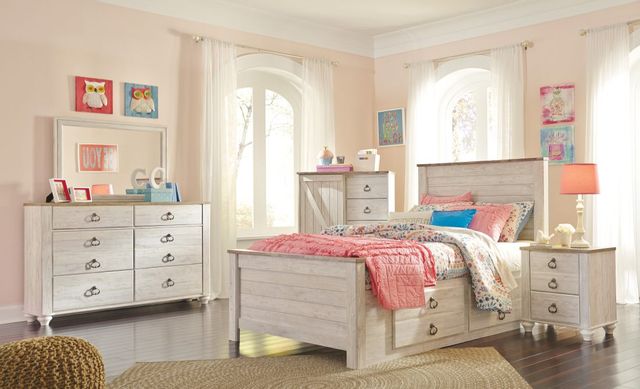 Signature Design by Ashley® Willowton Whitewash Youth Dresser and Mirror 9
