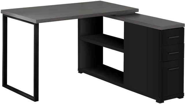 Monarch Specialties Inc. Black with Grey Top Left/Right Facing Corner Computer Desk