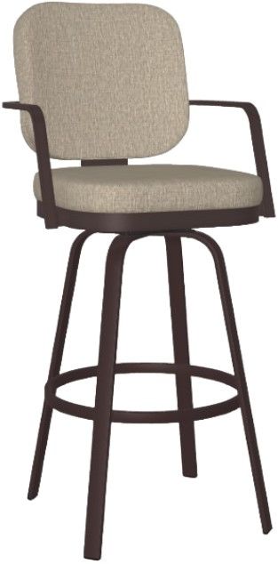 Amisco Customizable Dorsey Upholstered Swivel Bar Stool