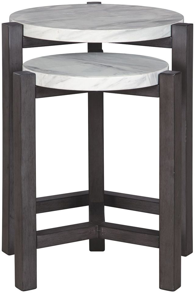 Signature Design by Ashley® Crossport Set of 2 Gray/White/Brown Accent Tables 1