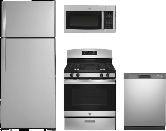 GE® 4 Piece Stainless Steel Kitchen Appliance Package 0