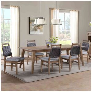 Intercon Oslo Dining Table With Leaf & 6 Woven Back Side Chairs