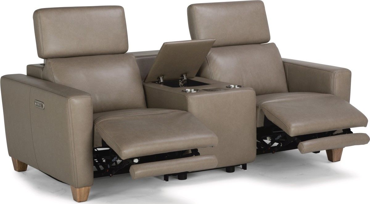 Flexsteel® Astra Brown Power Reclining Sectional with Power Headrests