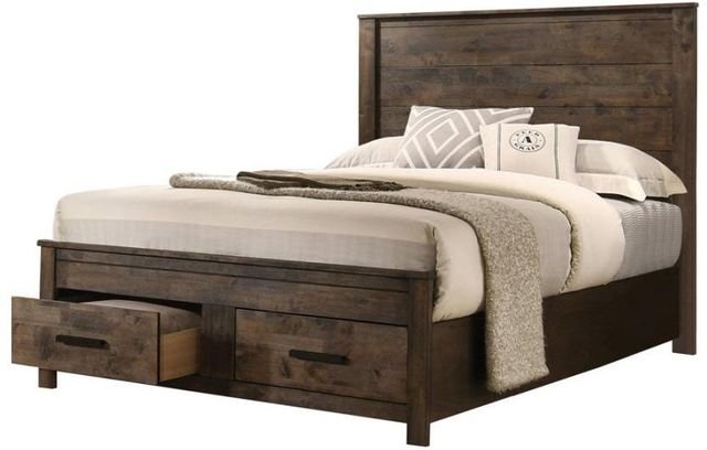 Coaster® Woodmont Rustic Golden Brown Queen Storage Bed 4