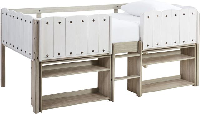 Signature Design by Ashley® Wrenalyn Two-Tone Twin Loft Bed with Under Bed Bookcase Storage-0