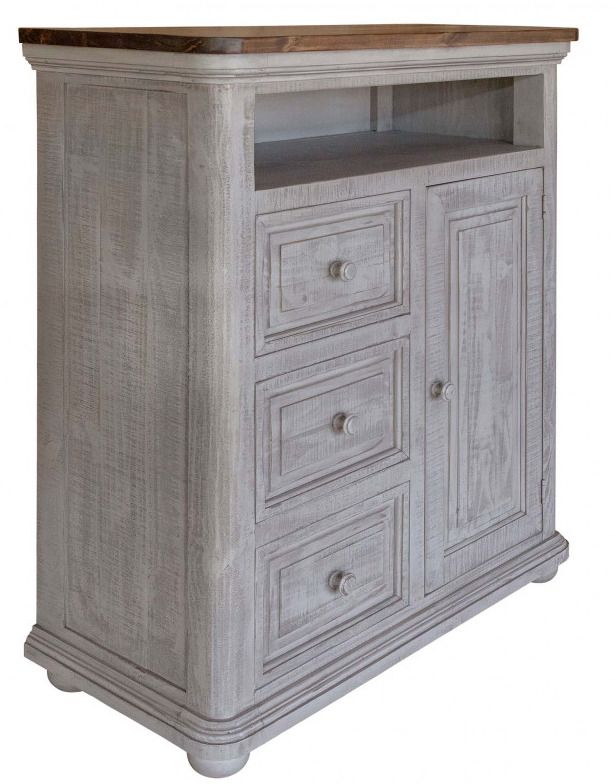 International Furniture© Luna Gray Two-Tone Natural Brown/Weathered Gray TV Chest