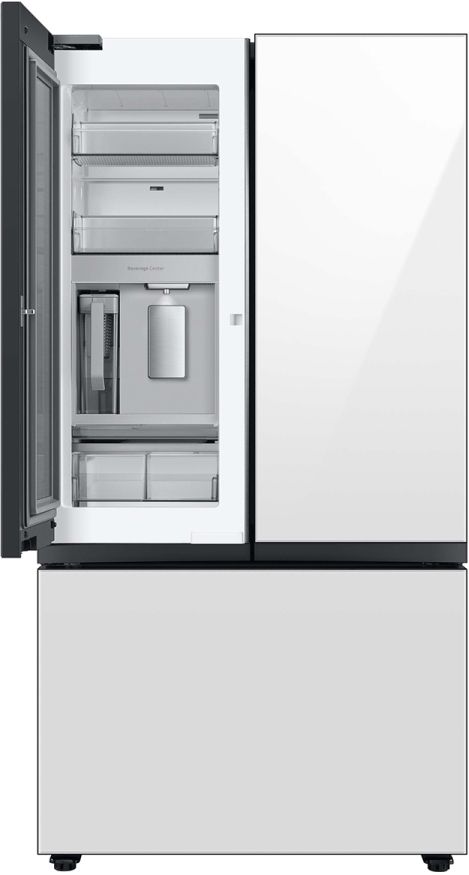 Samsung Bespoke 24 Cu. Ft. White Glass Counter Depth 3-Door French Door Refrigerator with Beverage Center™ 2