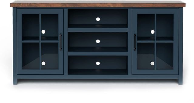 Legends Furniture Inc. Nantucket Blue Denim and Whiskey TV Console 1
