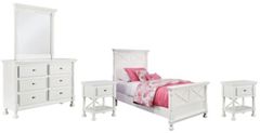 Signature Design by Ashley® Kaslyn 4-Piece White Twin Panel Bed Set