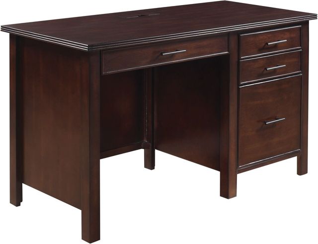 Coaster® Daryll Red Brown 4-Drawer Office Desk With Outlet-0