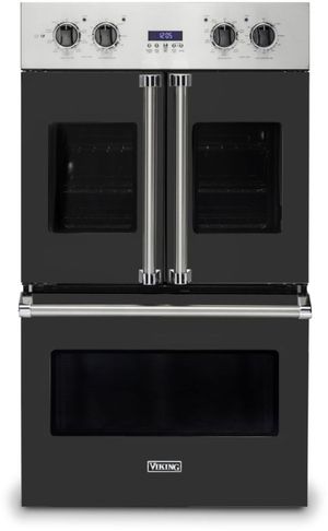 Viking® 7 Series 30" Cast Black Professional Built In Double Electric French Door Wall Oven