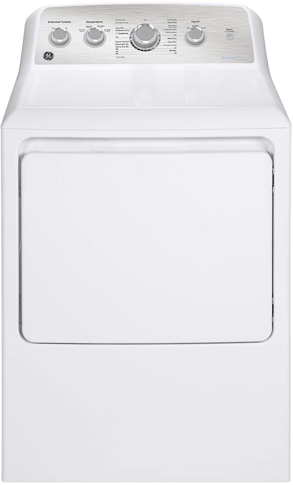 GE® 7.2 Cu. Ft. White Front Load Electric Dryer 0