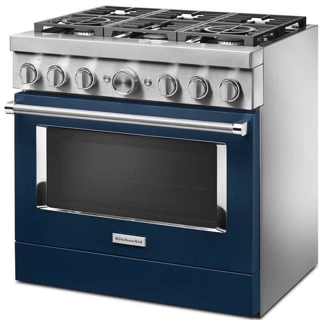 KitchenAid® 36" Stainless Steel Commercial Style Freestanding Dual Fuel Range 27