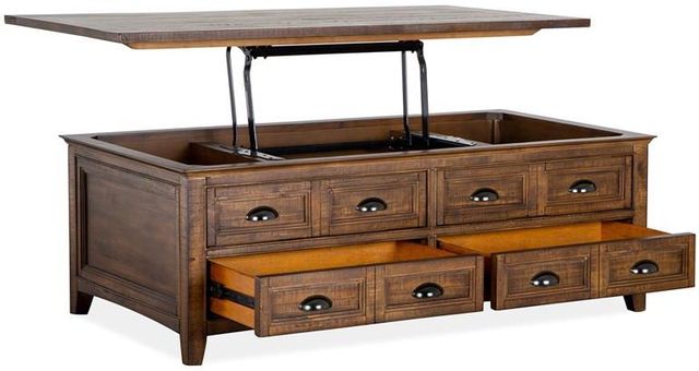 Magnussen Home® Bay Creek Toasted Nutmeg Lift Top Storage Cocktail Table with Casters 4