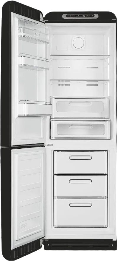 Smeg 50's Retro Style Aesthetic 11.7 Cu. Ft. Black Bottom Freezer Refrigerator 1