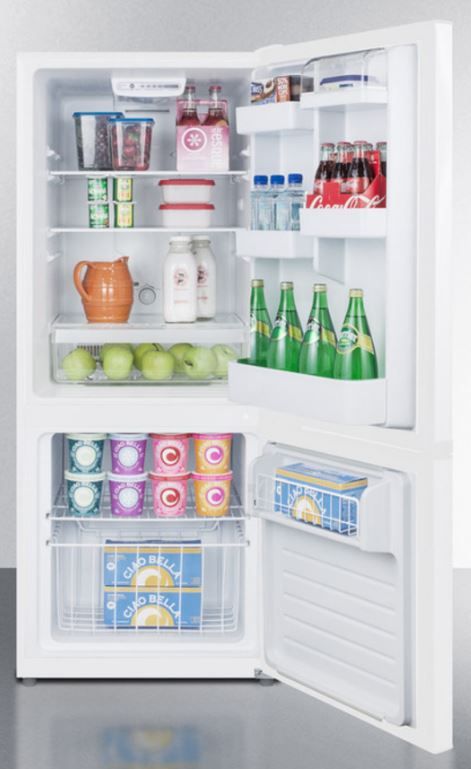 Summit® 10.2 Cu. Ft. Bottom Freezer Refrigerator-White 1