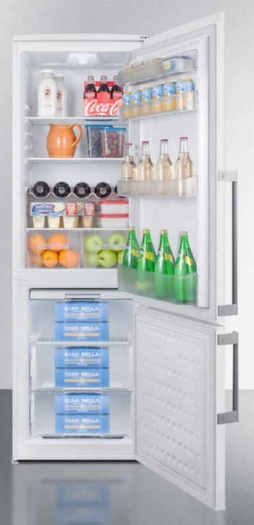 Summit® 9.85 Cu. Ft. Counter Depth Bottom Freezer Refrigerator-White 1