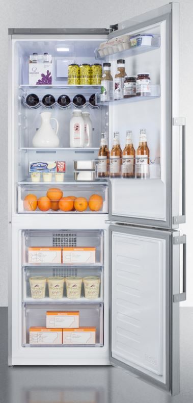Summit® 11.4 Cu. Ft. Stainless Steel Bottom Freezer Refrigerator-1
