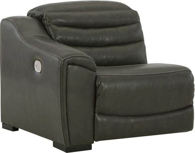 Signature Design by Ashley® Center Line 3-Piece Dark Gray Power Reclining Loveseat with Console 1
