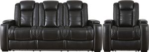 Signature Design by Ashley® Party Time 2-Piece Midnight Reclining Living Room Set