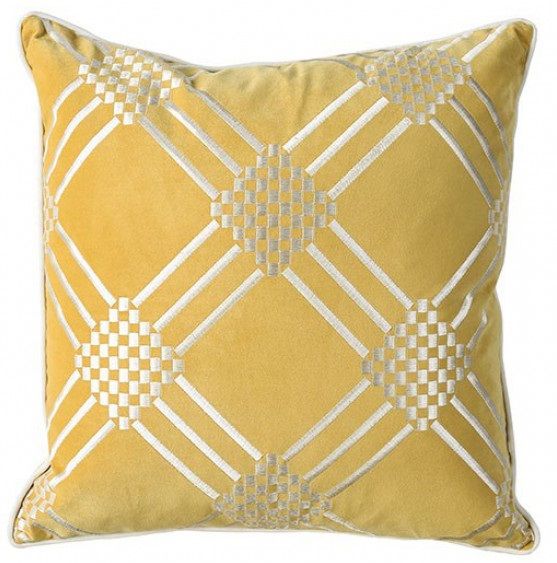 Furniture of America® Sam Set Of 2 Silver Gold 20" x 20" Throw Pillow