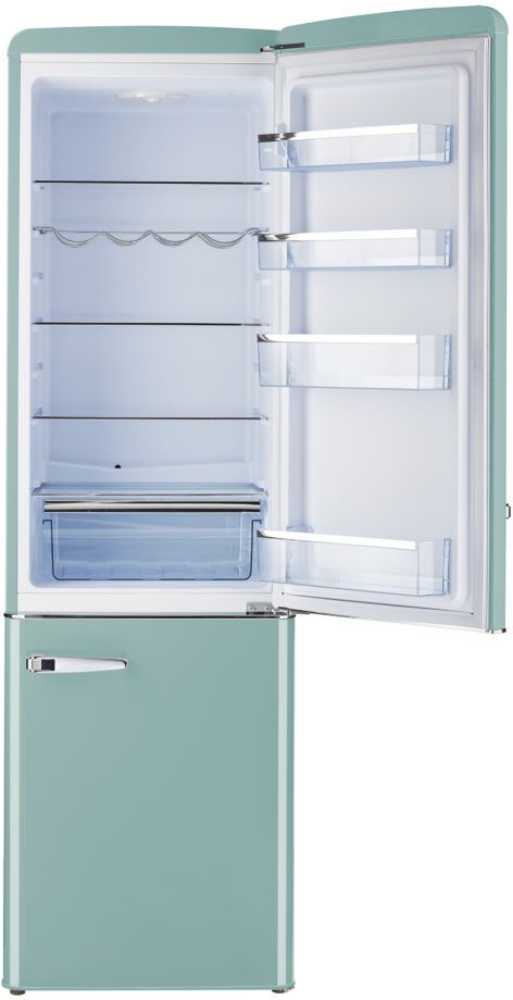Unique® Appliances Classic Retro 9.0 Cu. Ft. Ocean Mist Turquoise Counter Depth Freestanding Bottom Freezer Refrigerator 1