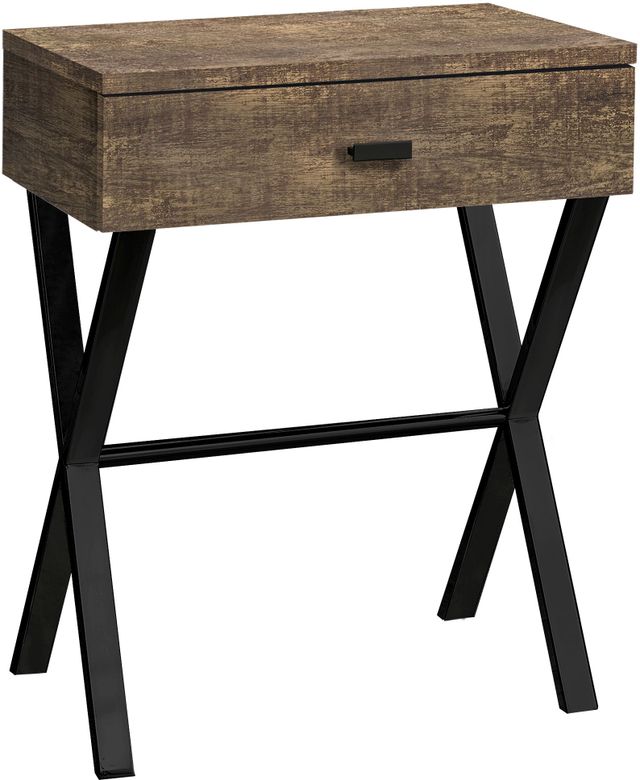 Monarch Specialties Inc. Reclaimed Wood Black Metal 24" Accent Table