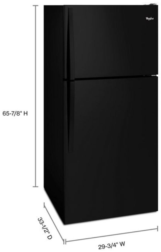 Whirlpool® 18.3 Cu. Ft. Black Freestanding Top Freezer Refrigerator 7