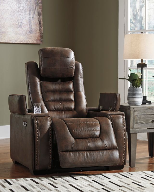 Signature Design by Ashley® Game Zone Bark Power Recliner with Adjustable Headrest 5