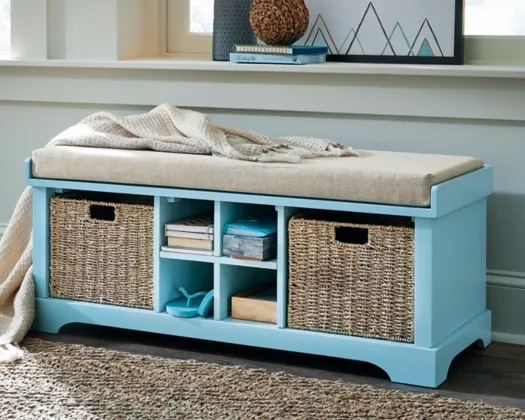 Signature Design by Ashley® Dowdy Teal Storage Bench 3