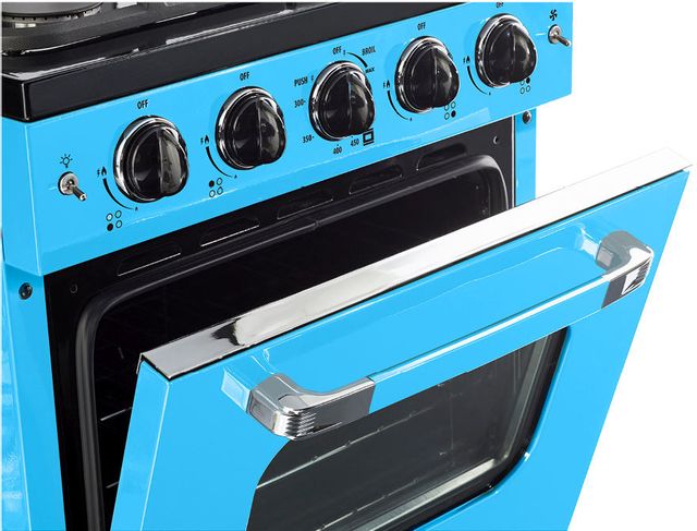 Unique® Appliances Classic Retro 24" Robin Egg Blue Freestanding Natural Gas Range 6