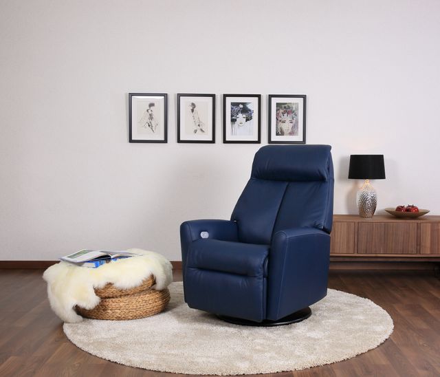 Fjords® Relax Sydney Blue Small Dual Motion Swivel Recliner 6