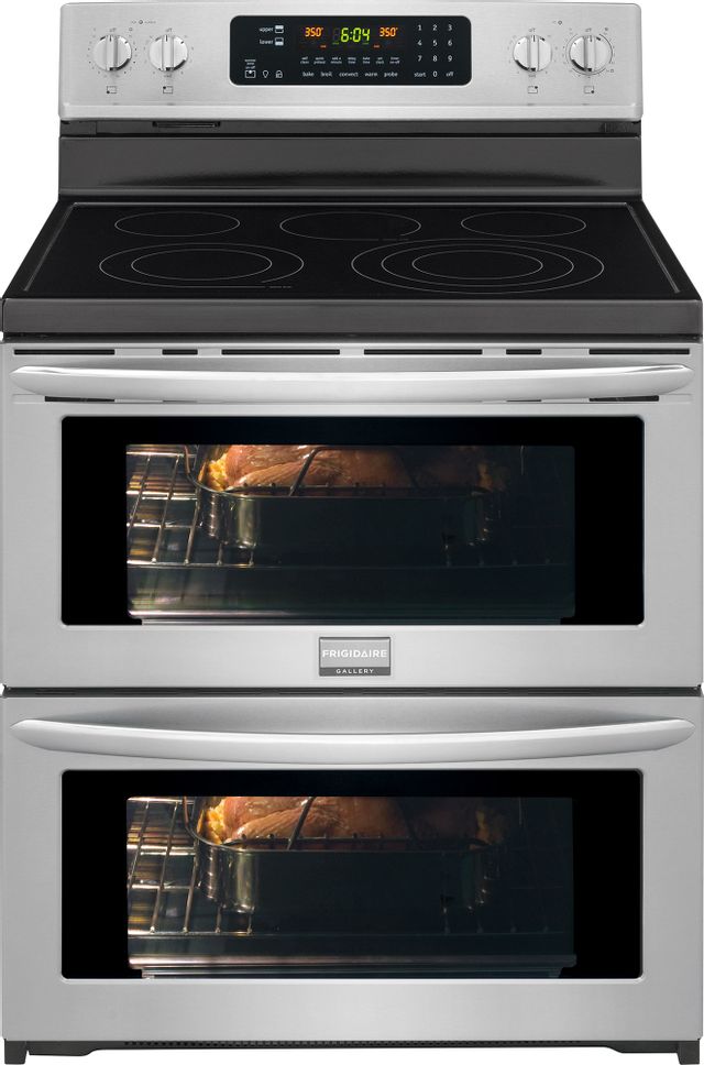Frigidaire Gallery®30" Free Standing Electric Double Oven Range-Stainless Steel