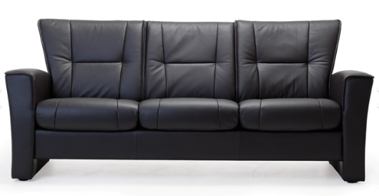 Fjords® Comfort Collection Living Room Sofa-Aalesund-SL3. Nortic Line Grade Leather. Stocked Colors: Sandel, Havana
