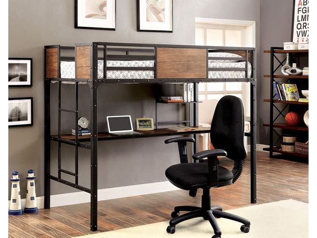 Furniture of America® Clapton Twin Bed with Workstation Base